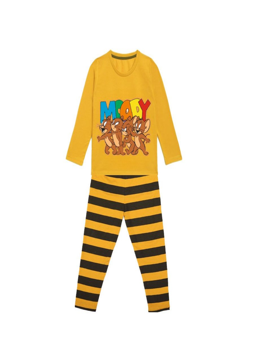 

YK Disney Girls Printed Pure Cotton Night Suit, Mustard