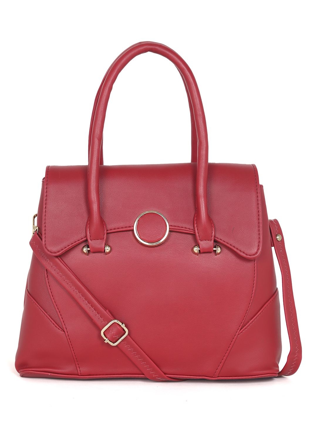 

Stamp Women Solid Structured Satchel Bag, Red