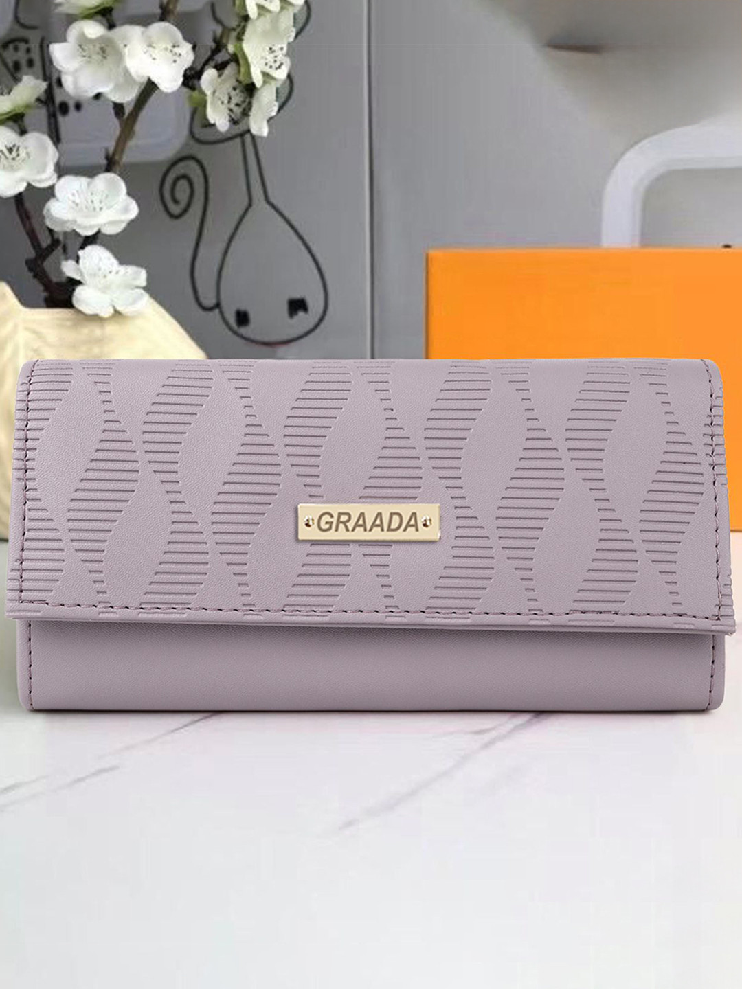 

GRAADA Geometric Textured Two Fold Wallet, Purple
