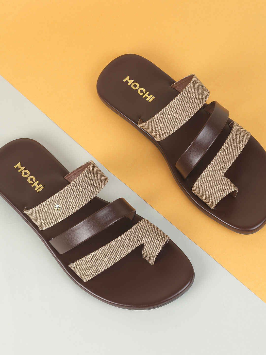 

Mochi Men Leather Comfort Sandals, Brown