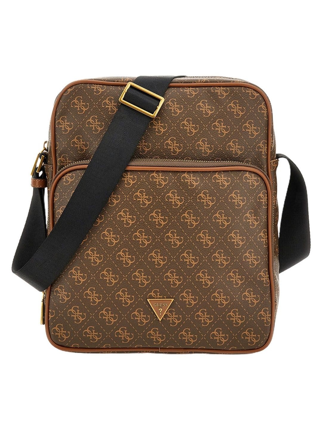 

GUESS Geometric Printed PU Shoulder Bag, Brown