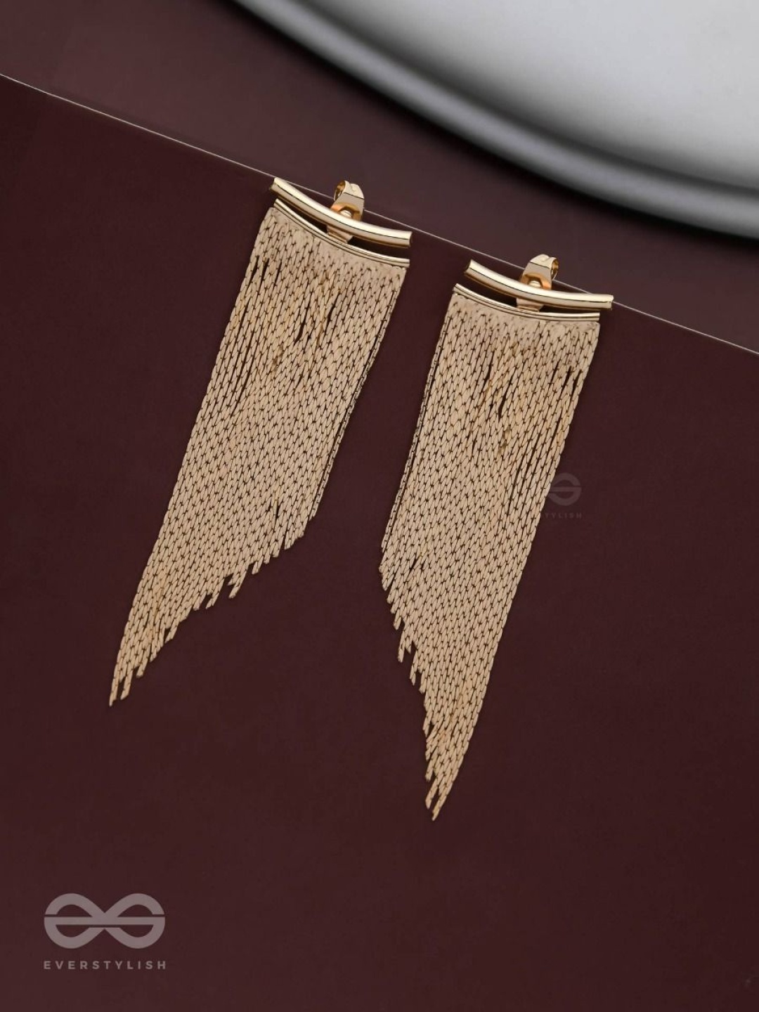 

EVERSTYLISH Contemporary Shaped Drop Earrings, Gold