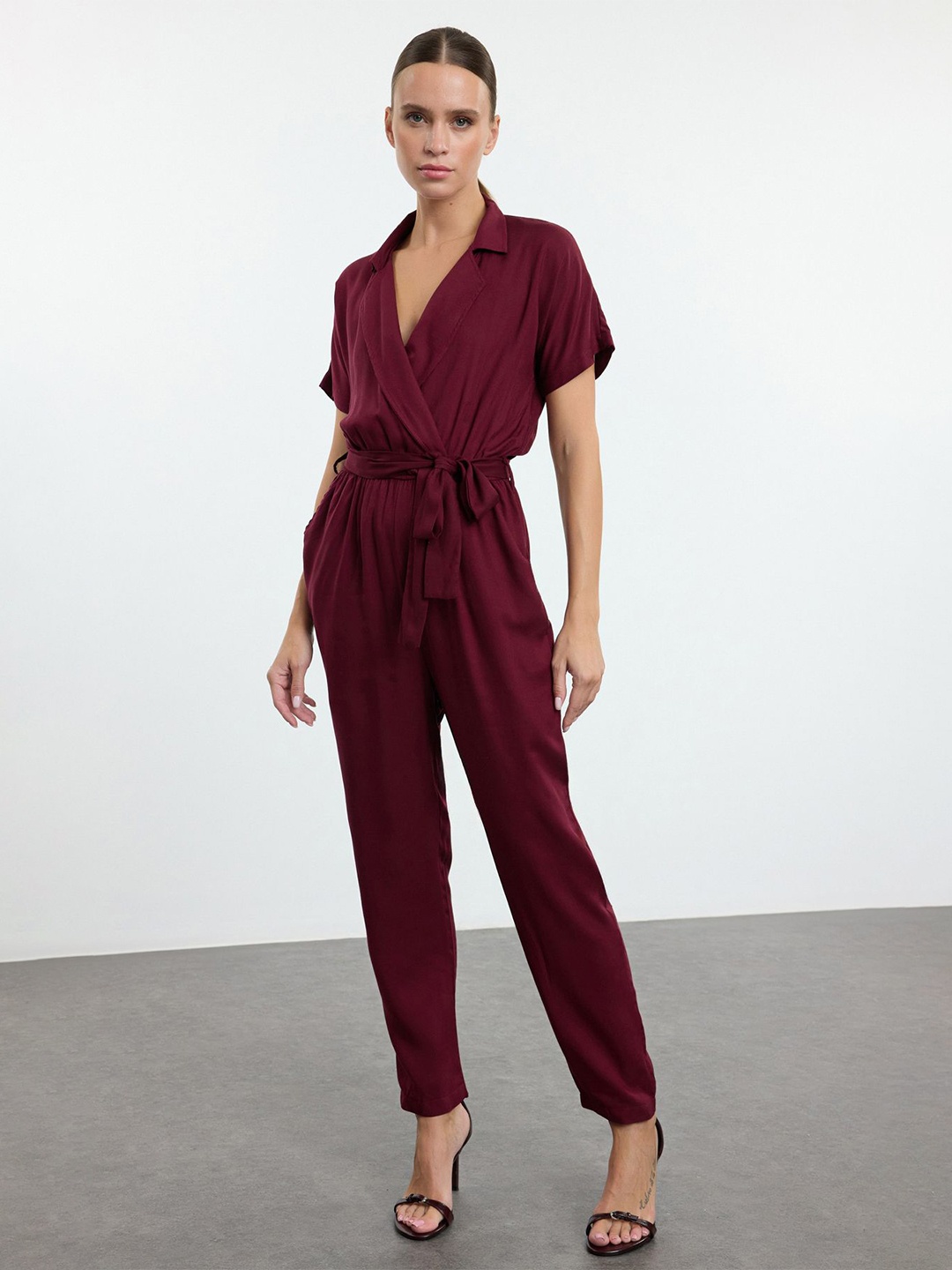 

Trendyol Women Wrap Maxi Dress, Maroon
