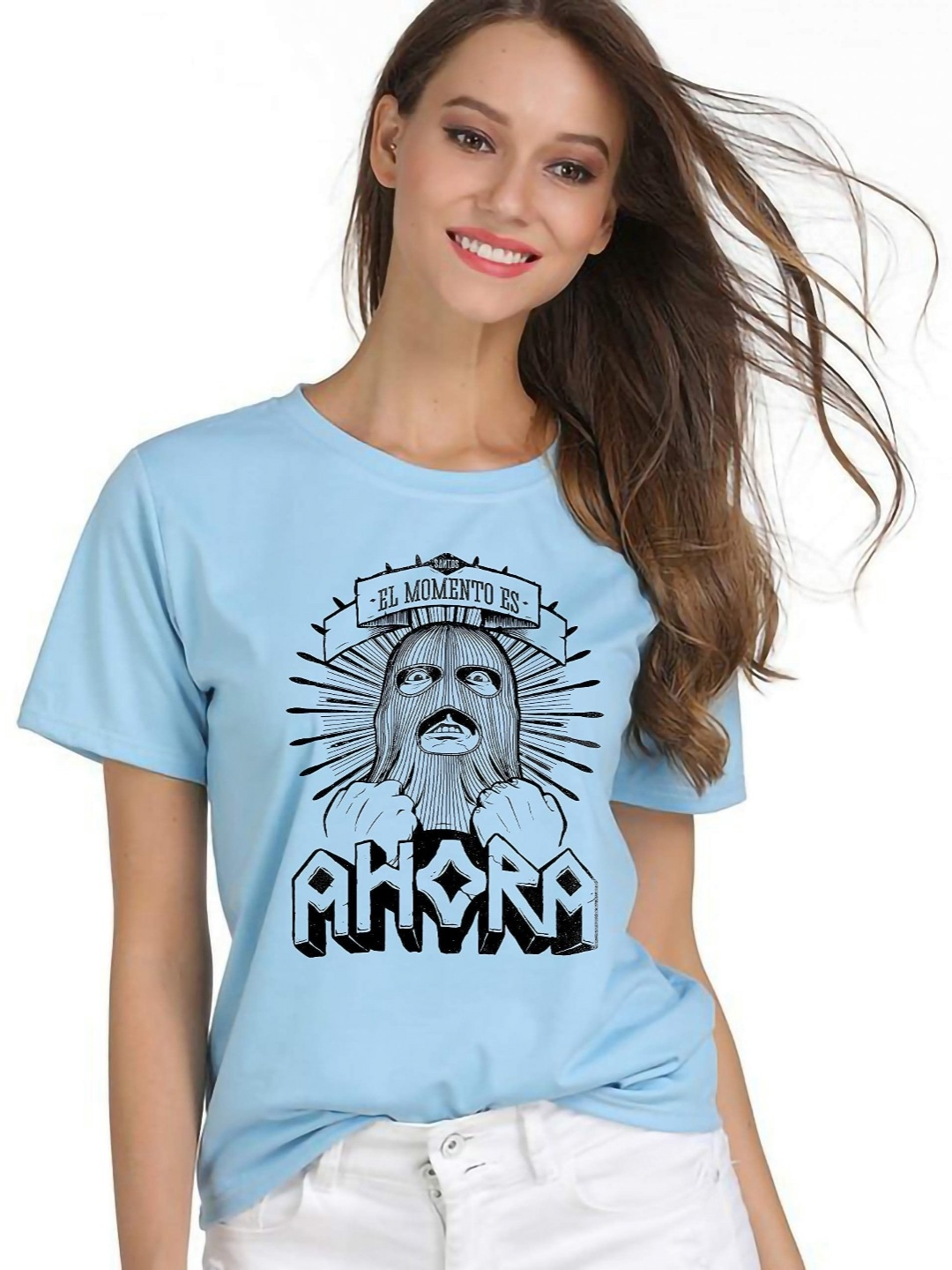 

VLAM Women Printed Extended Sleeves T-shirt, Blue
