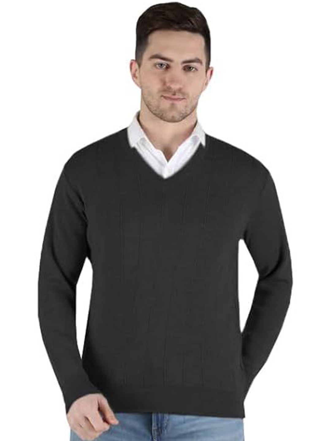 

BAESD Men Woollen Pullover, Black