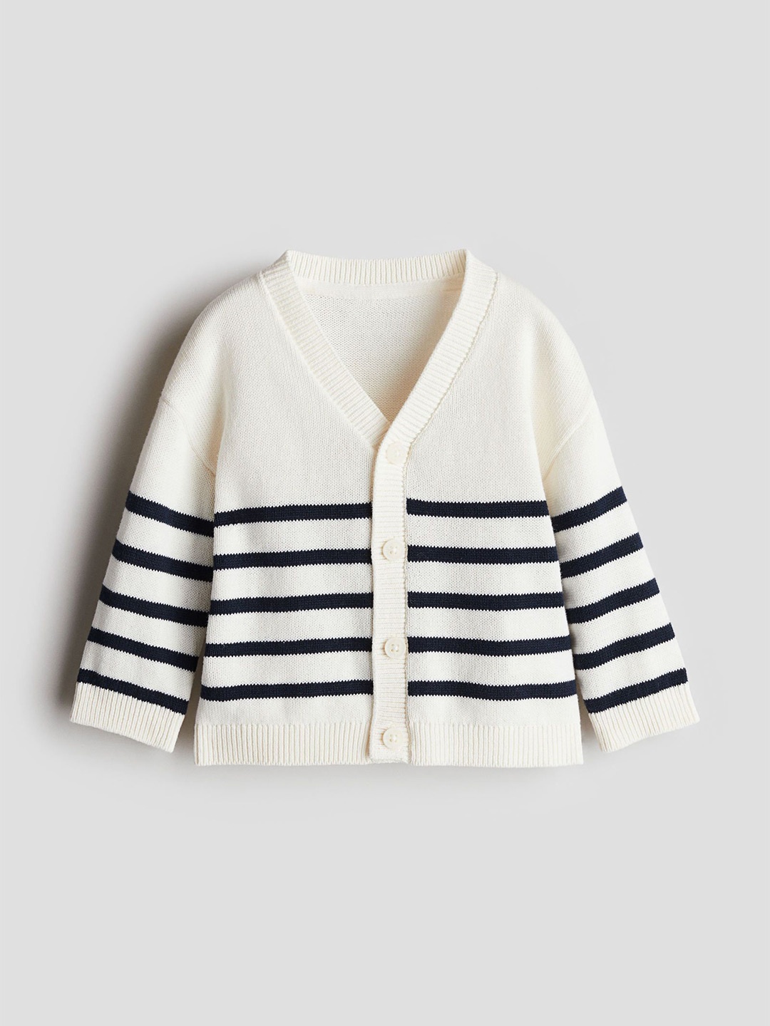 

H&M Boys Waffle-Knit Cardigan, White