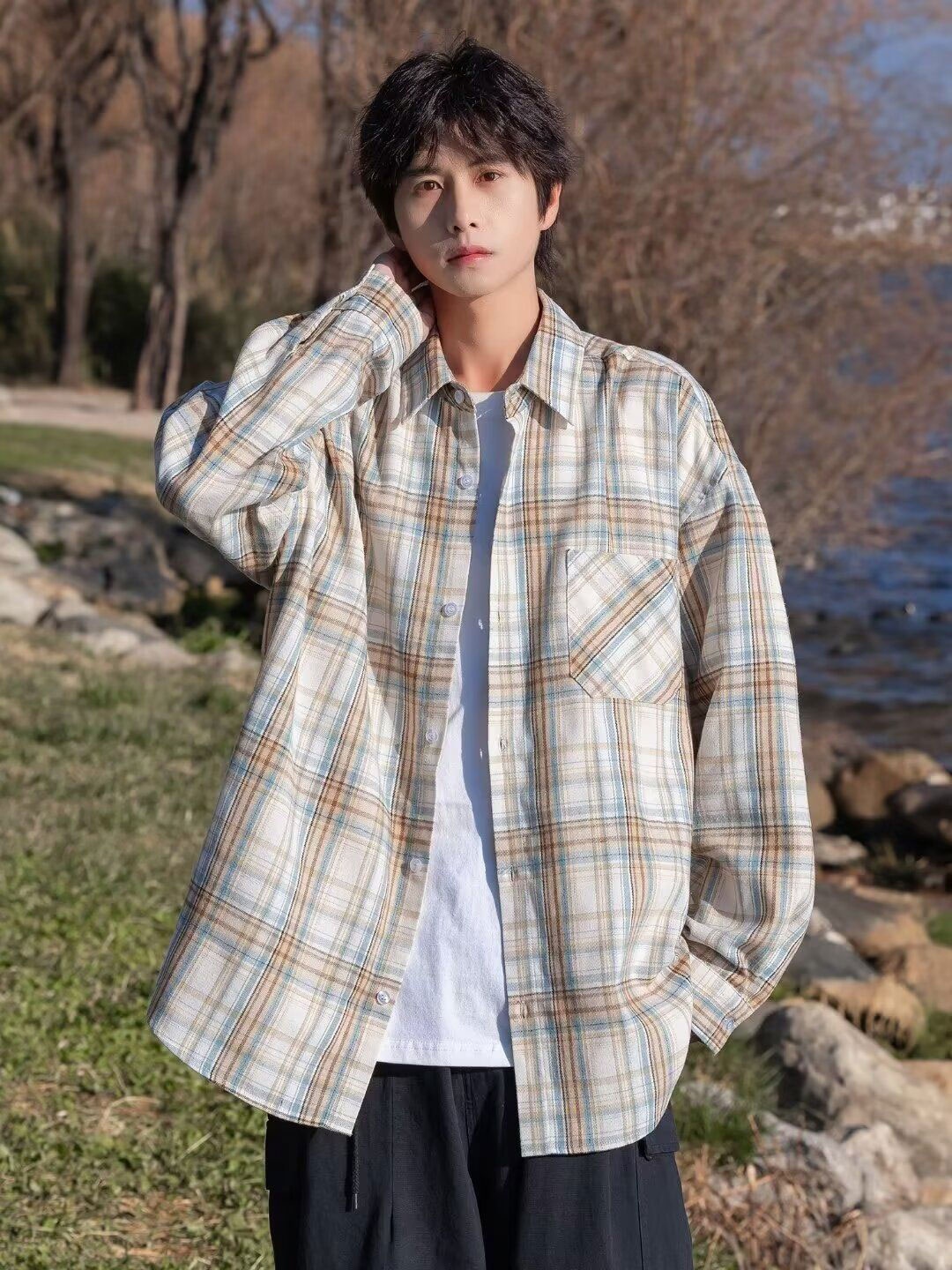 

StyleCast Men Windowpane Checks Opaque Checked Casual Shirt, Multi