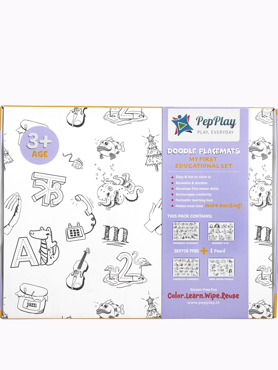 

PepPlay Reusable Colouring Charts & 10 Sketch Pencils, Black
