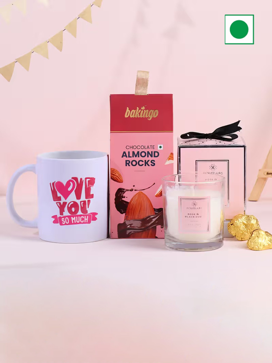 

Floweraura Set Of 4 Love Romantic Chocolate Gifts Hamper, White