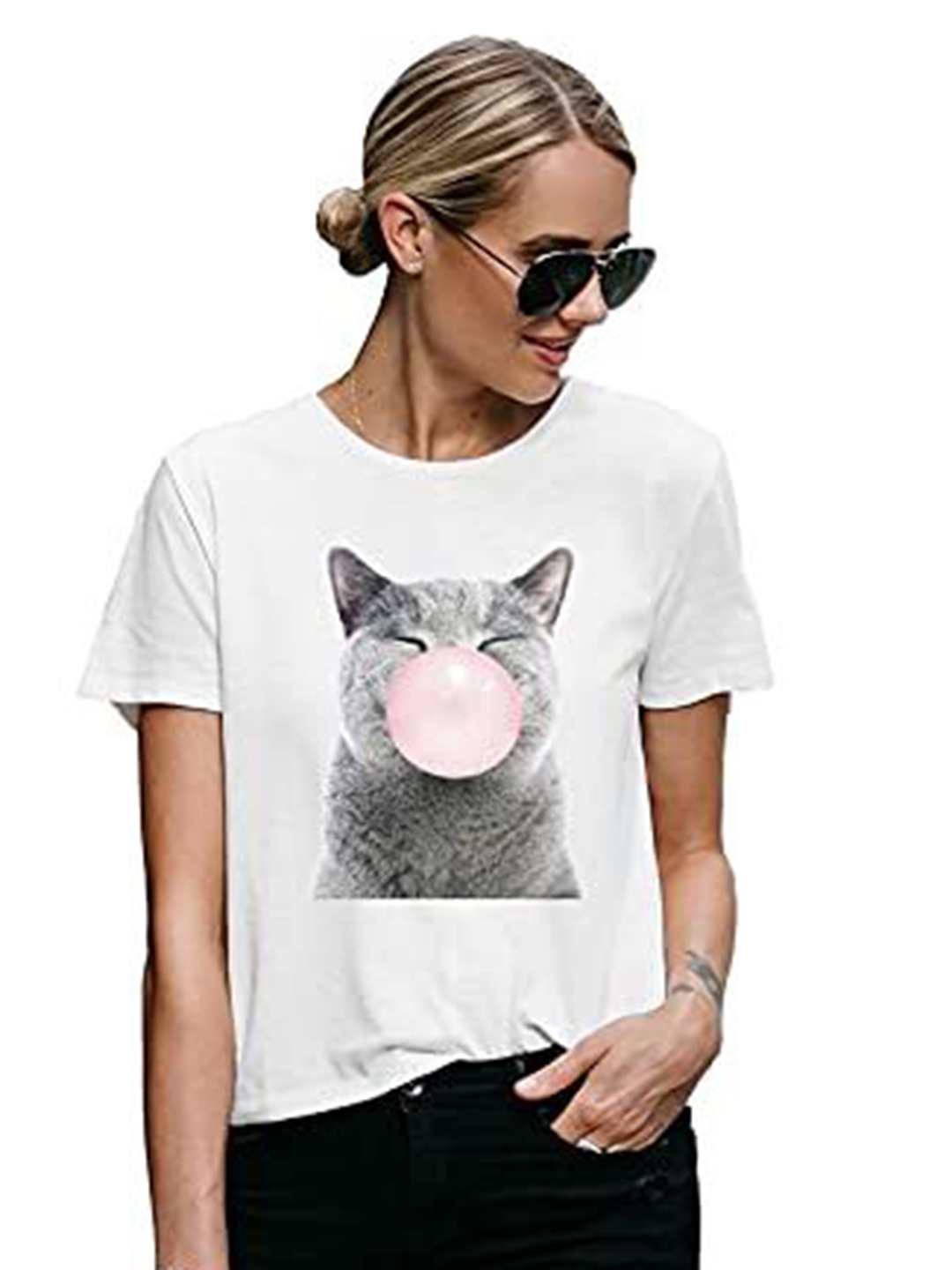 

VLAM Women Printed T-shirt, White