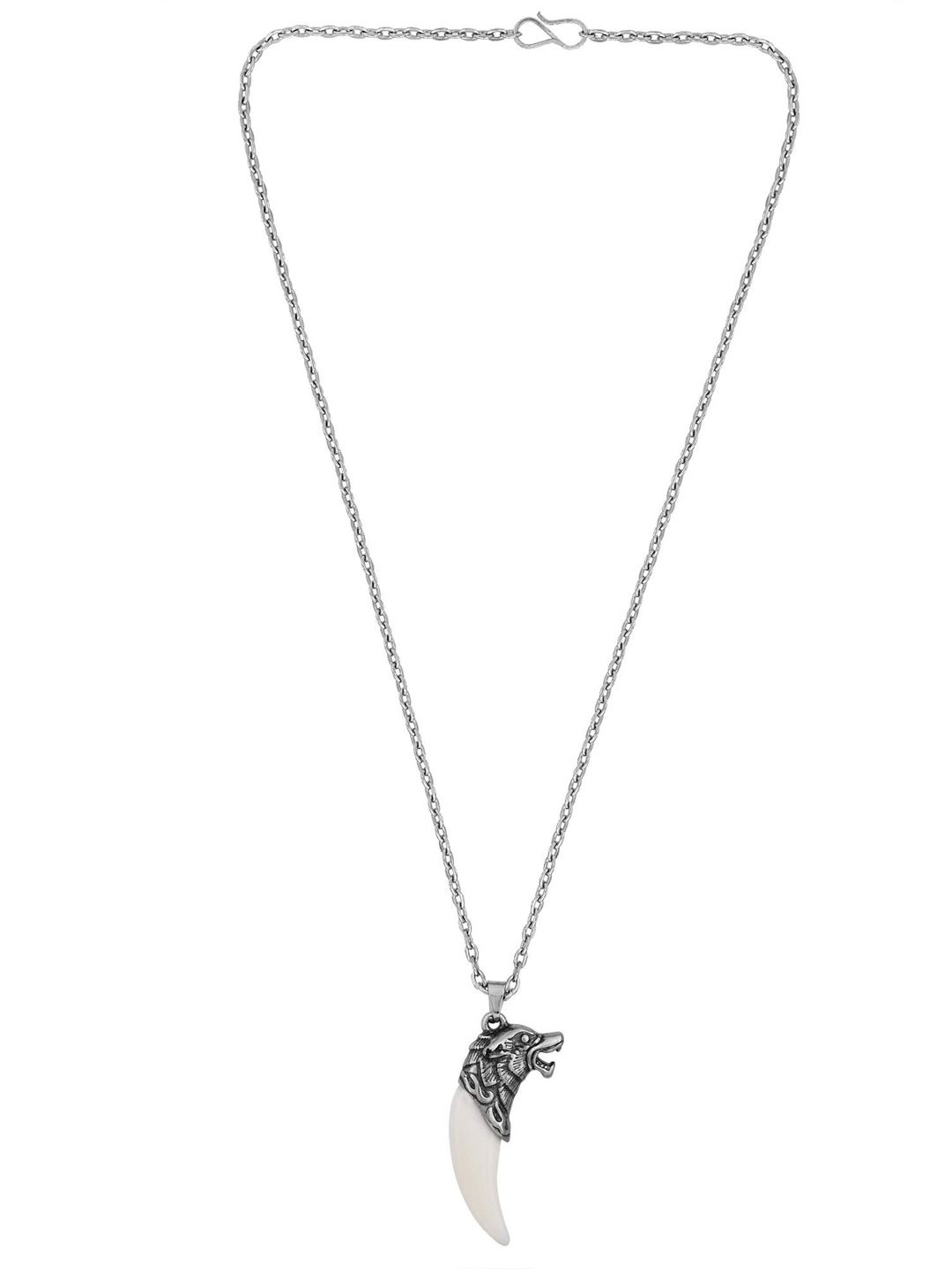 

BEYTER Men Animal Shaped Pendant With Chain, Silver
