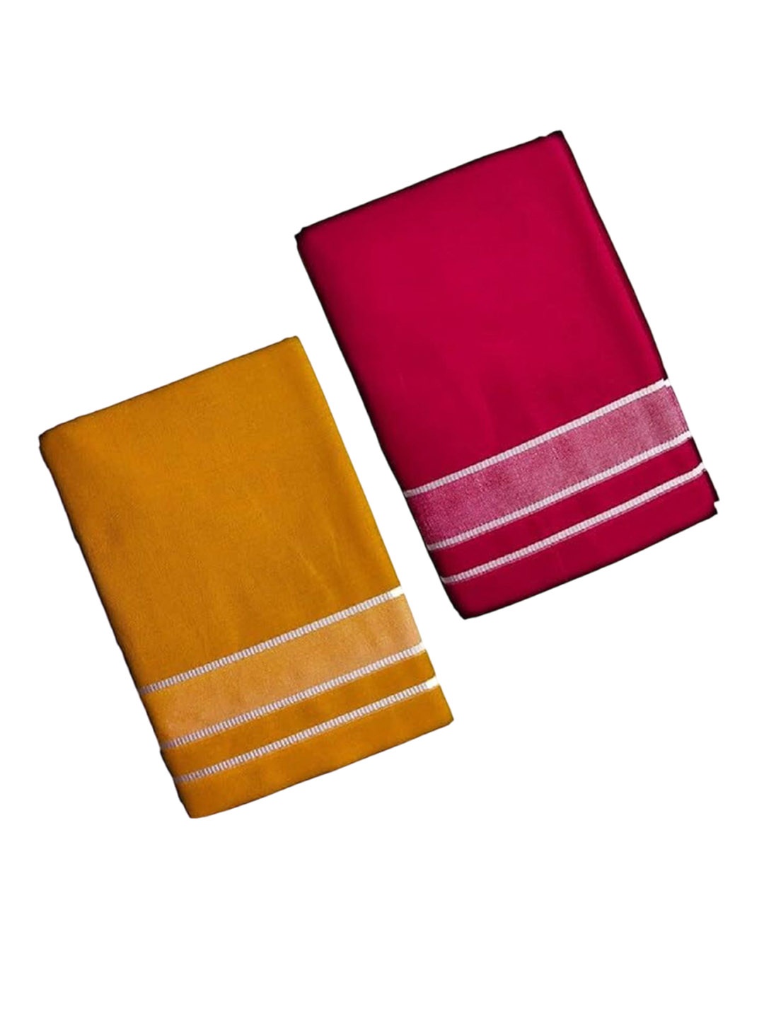 

Suman Tex Pack Of 2 Striped Cotton Lungi, Red