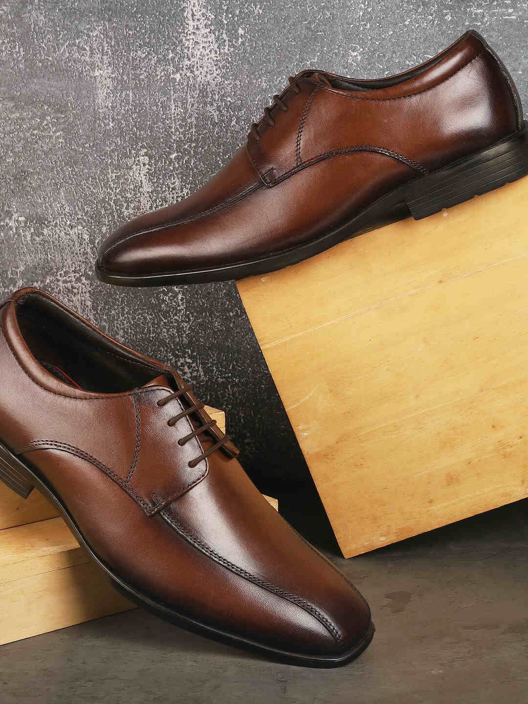 

Metro Men Leather Formal Derbys Shoes, Brown