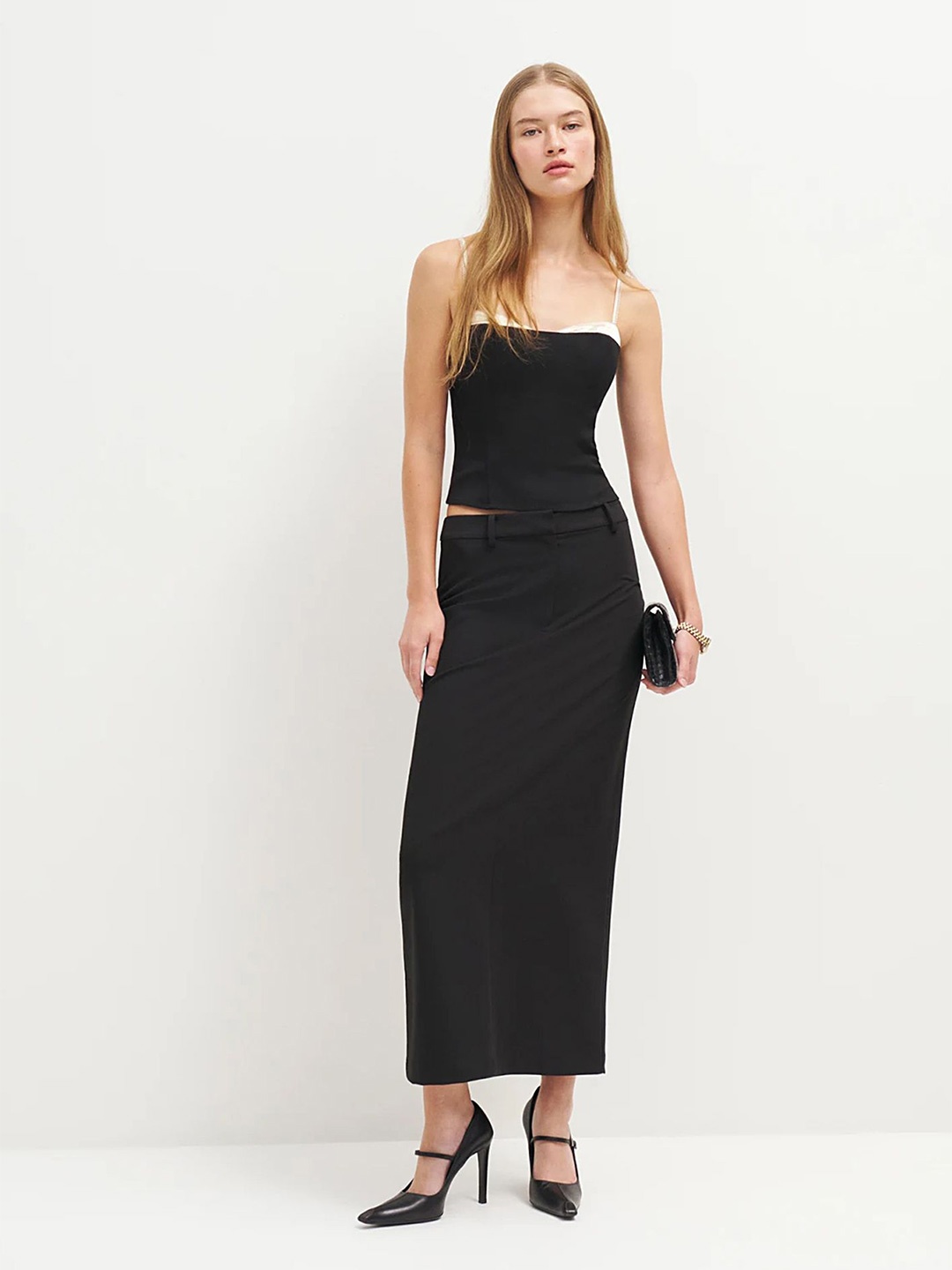 

LULU & SKY Maxi Longline Top, Black