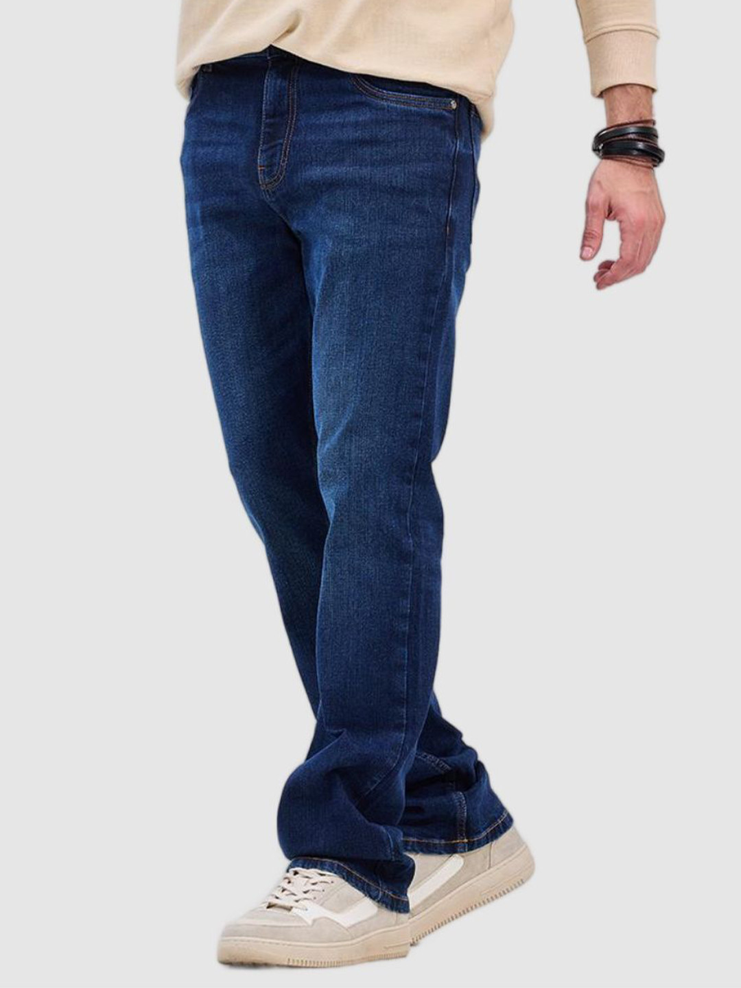 

Snitch Men Classic Light Fade Stretchable Jeans, Navy blue