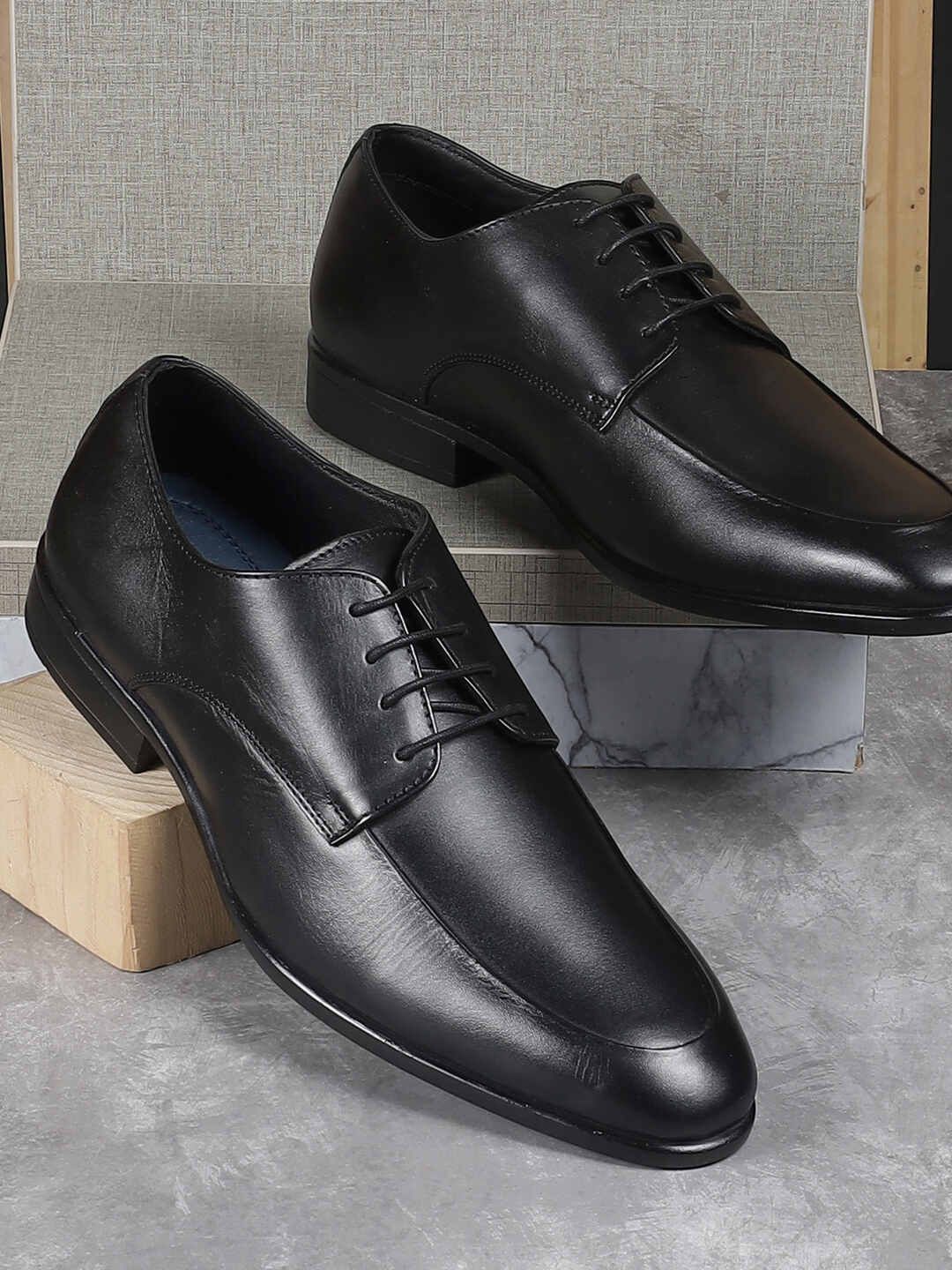 

Metro Men Leather Formal Derbys Shoes, Black