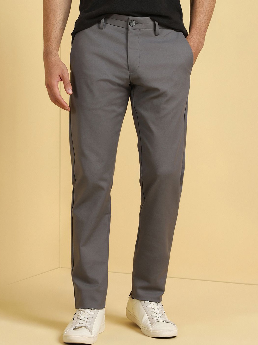 

Allen Solly Men Slim Fit Trousers, Grey