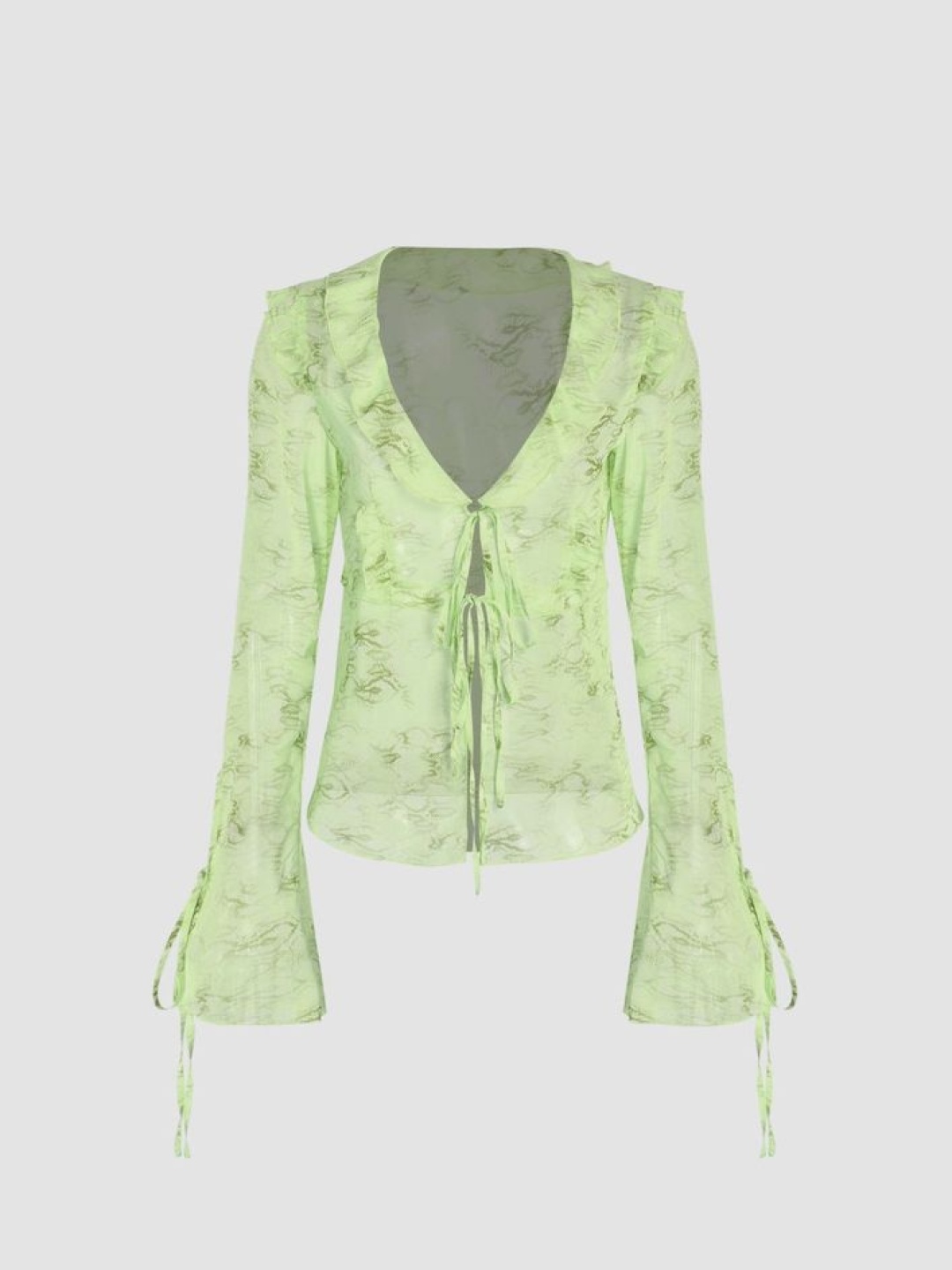 

LULU & SKY Printed V-Neck Top With Skirt, Green