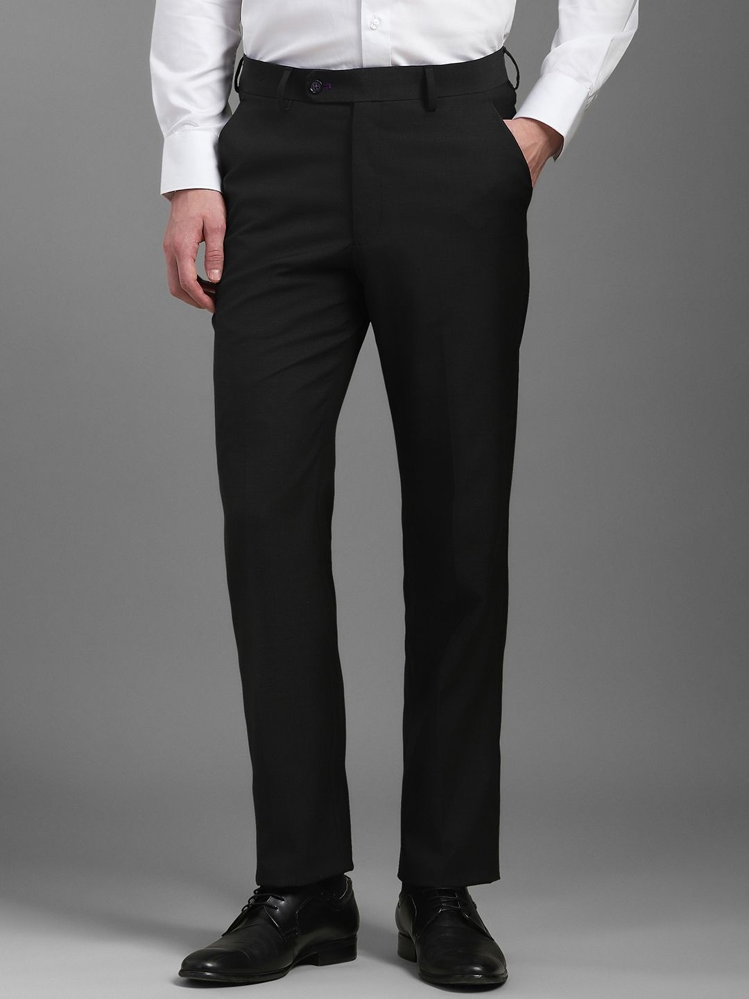 

Luxure by Louis Philippe Men Slim Fit Mid-Rise Formal Trouser, Black