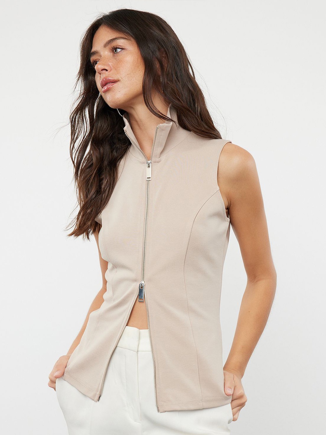 

Trendyol Mandarin Collar Shirt Style Top, Na