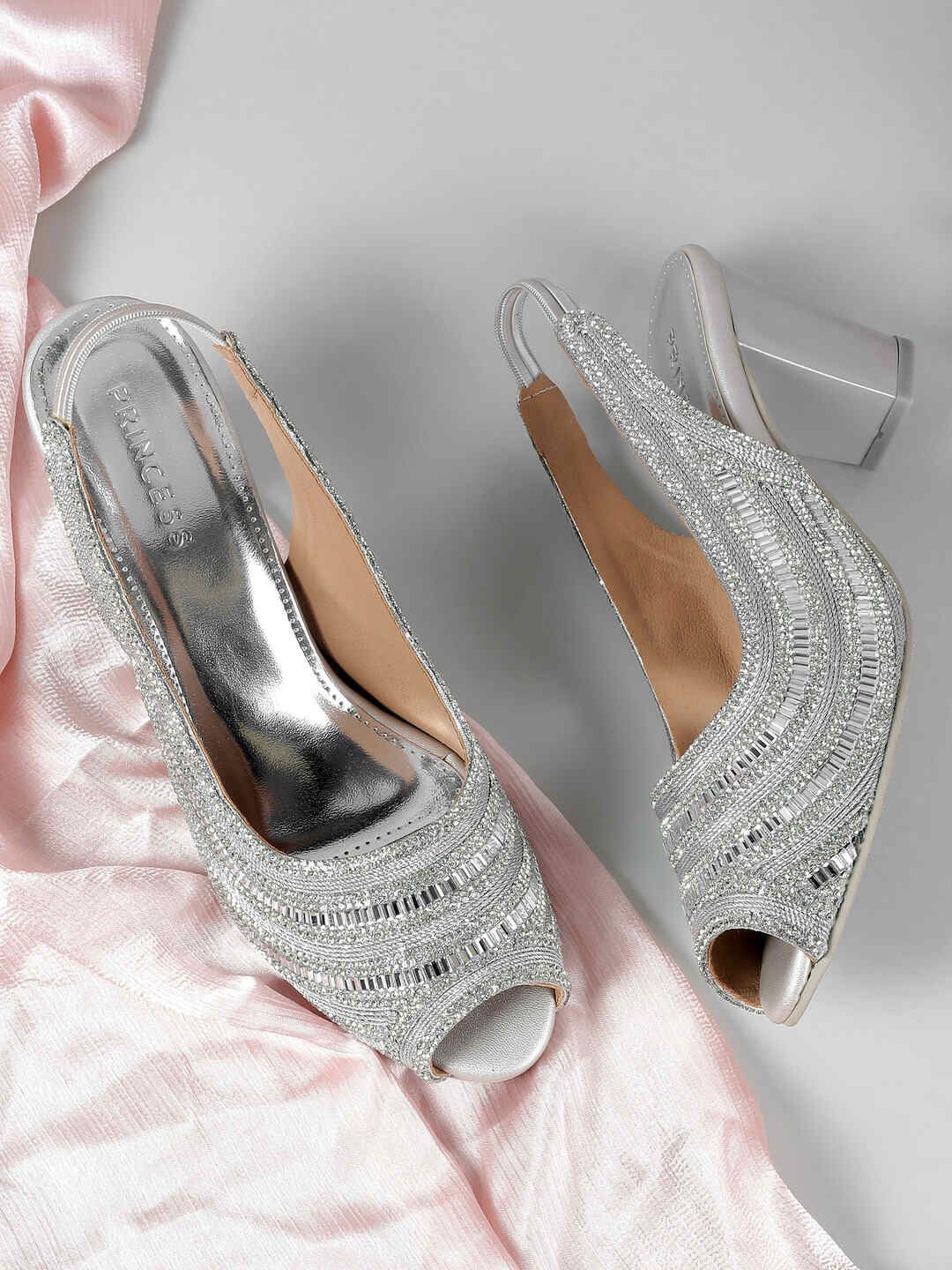 

Metro Women Block Peep Toes, Silver