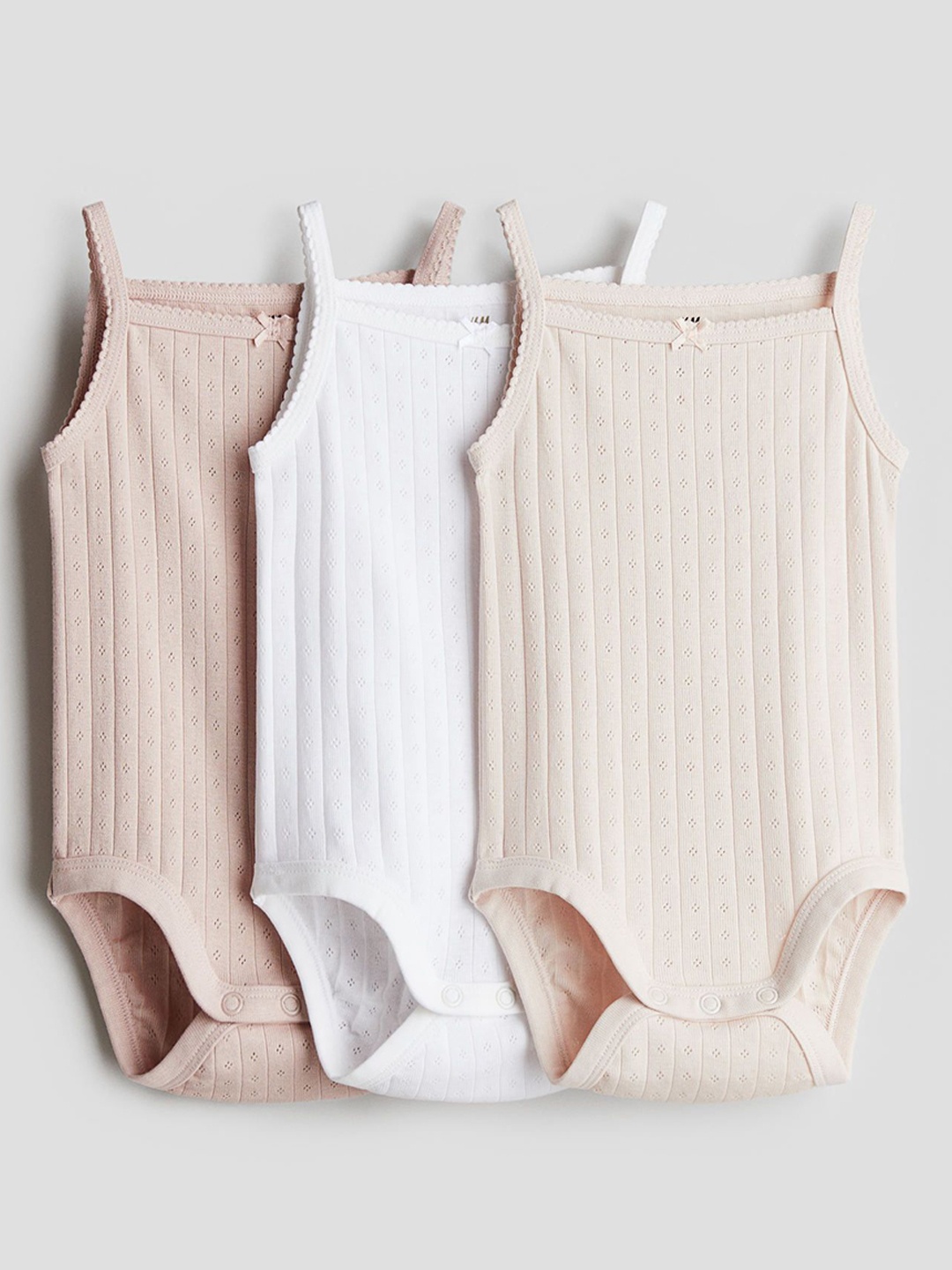 

H&M 3-Pack Sleeveless Bodysuits, Pink