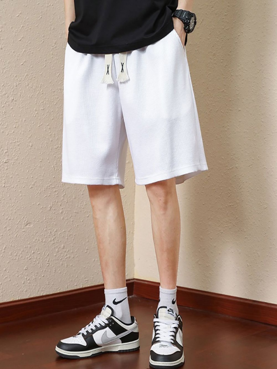 

StyleCast x Revolte Men Mid-Rise Regular Fit Shorts, White