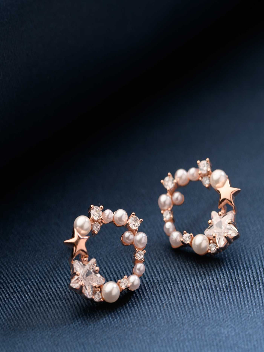 

Gargi by P. N. Gadgil & Sons 925 Sterling Silver Circular Shaped Studs, Rose gold