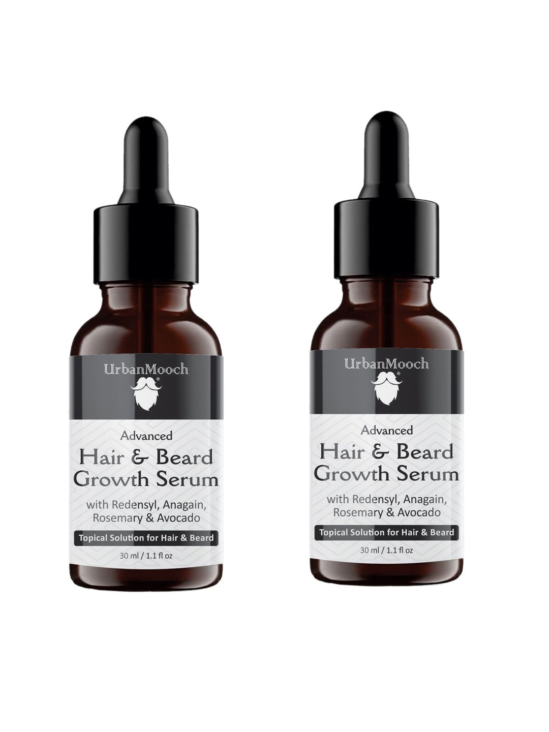 

UrbanMooch Set Of 2 Hair & Beard Growth Serum With Avocado Oil - 30 ml Each, White