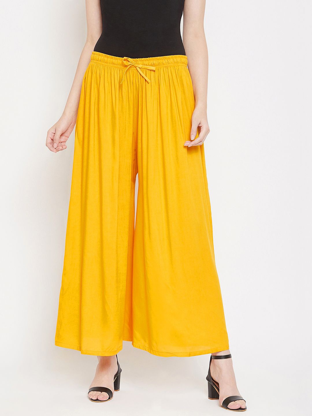 

Castle Lifestyle Women Flared Palazzos, Yellow