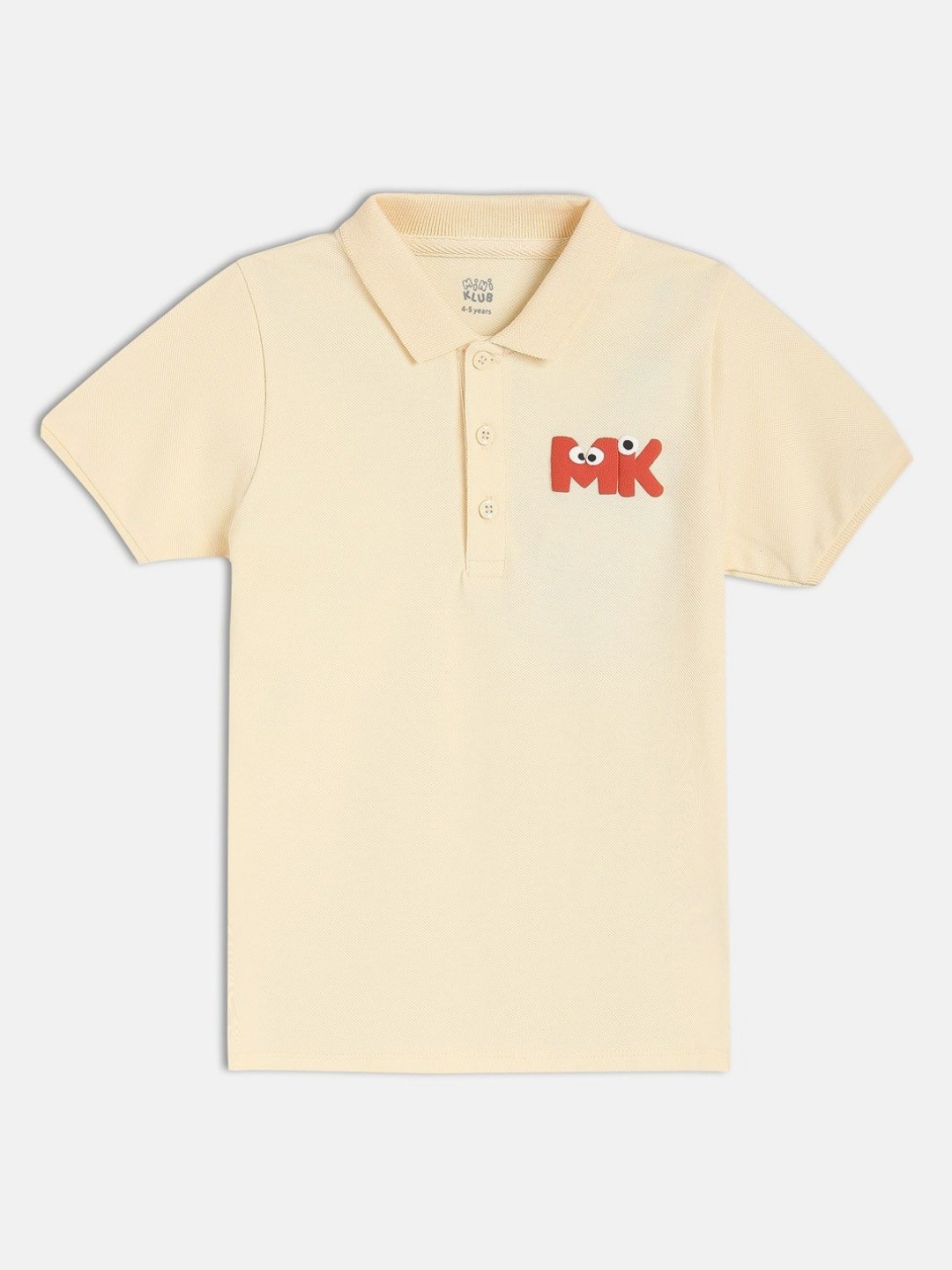 

MINI KLUB Boys Typography Printed Polo Collar Pure Cotton T-shirt, Peach