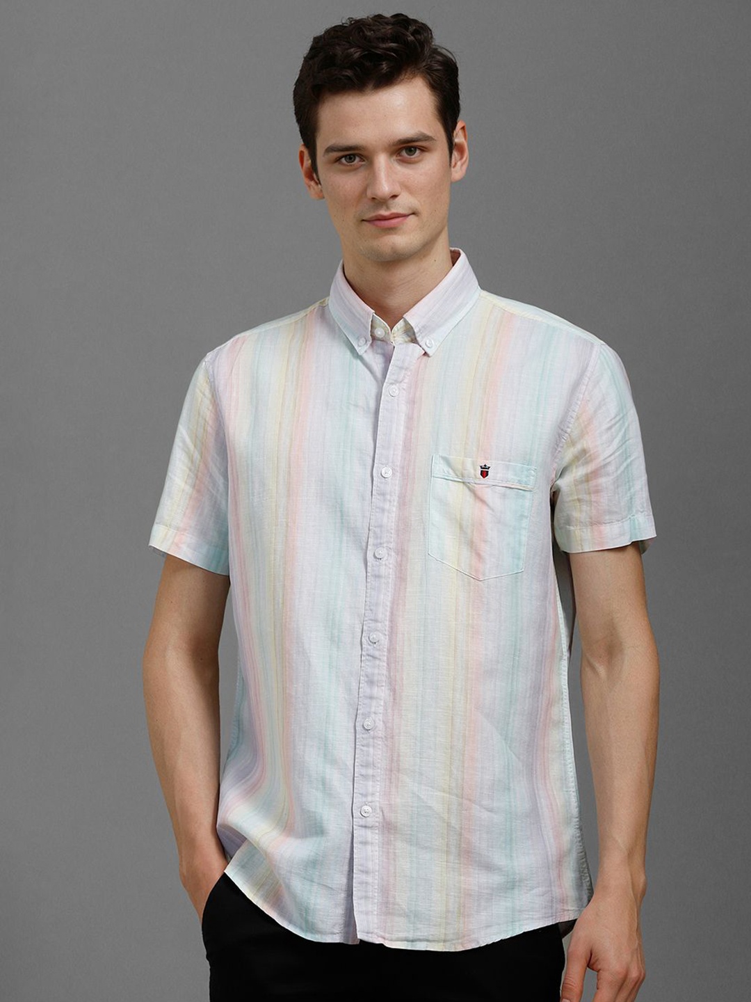 

Louis Philippe Sport Men Slim Fit Vertical Striped Casual Shirt, White