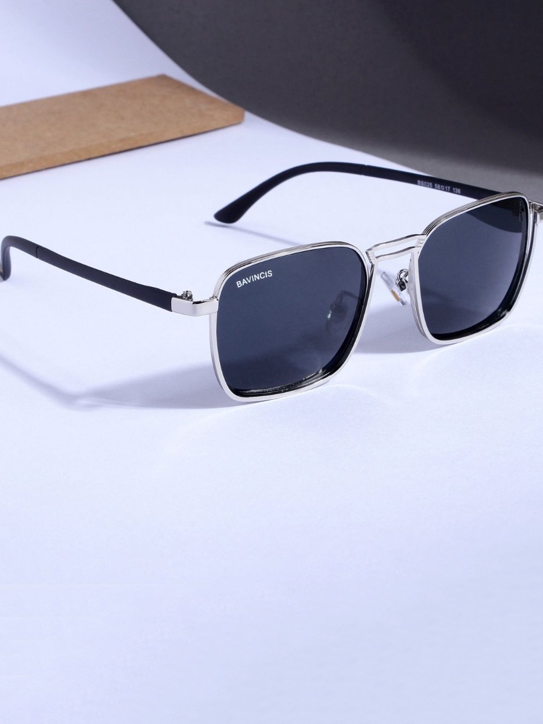 

BAVINCIS Unisex Square Sunglasses with UV Protected Lens Armonia-BS025, Black