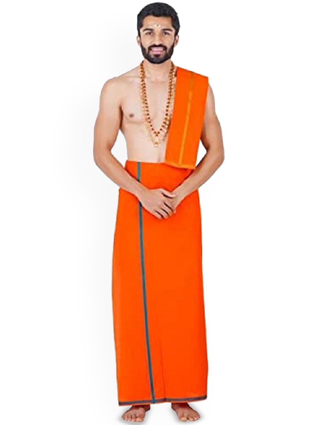 

Suman Tex Cotton Lungi With Towel, Orange