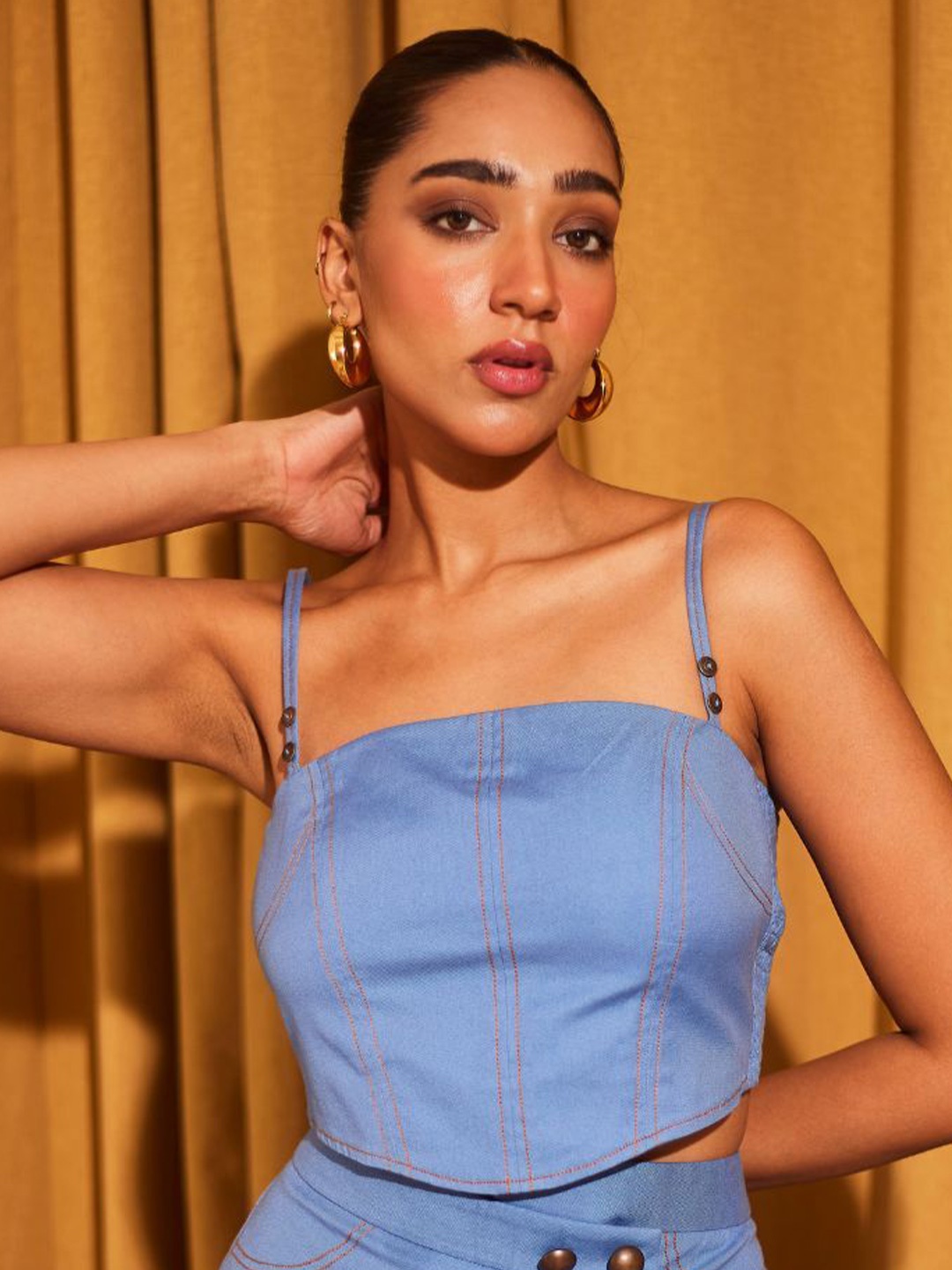 

Urban Suburban Cotton Crop Top, Blue