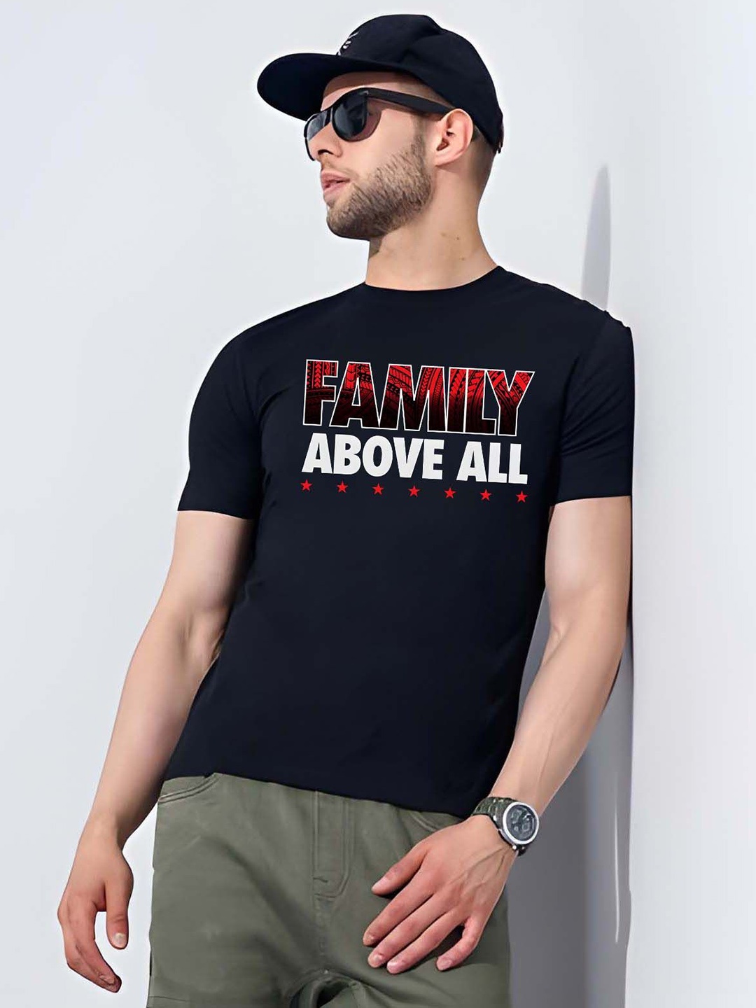 

BOWLIFESTYLE Men Typography Printed Round Neck Cotton T-shirt, Black