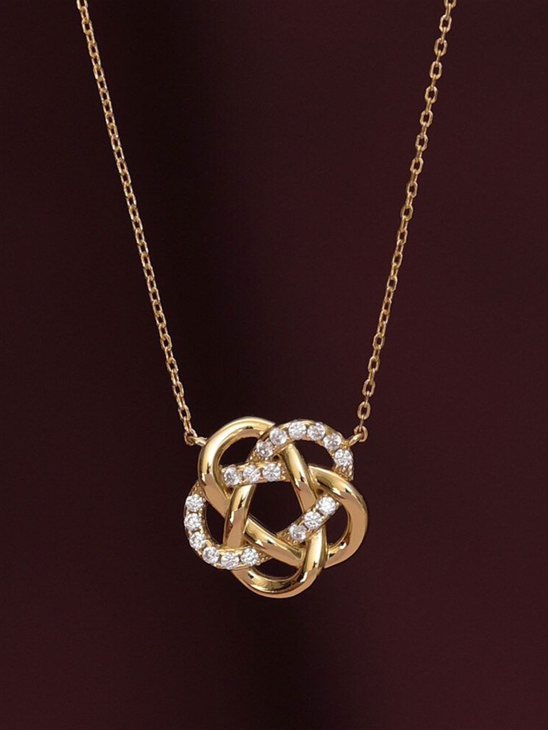 

PALMONAS 925 Sterling Silver 18k Gold-Plated Stones Studded and Beaded Mangalsutra