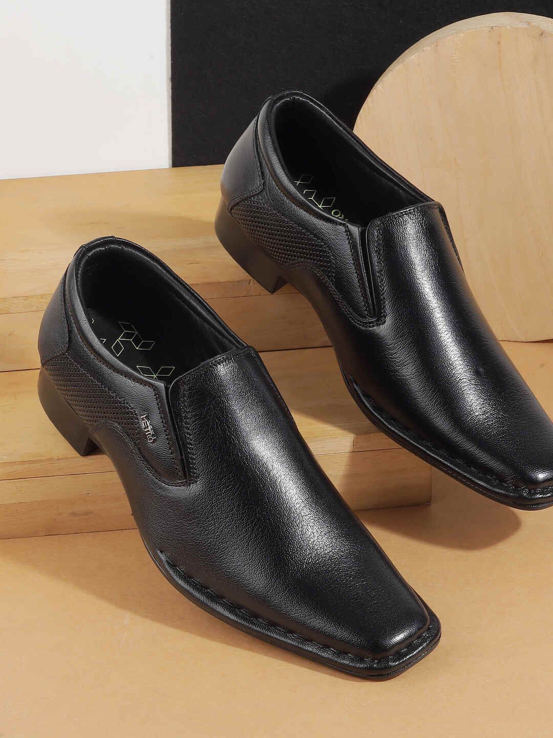 

Metro Men Leather Formal Slip-On Shoes, Black