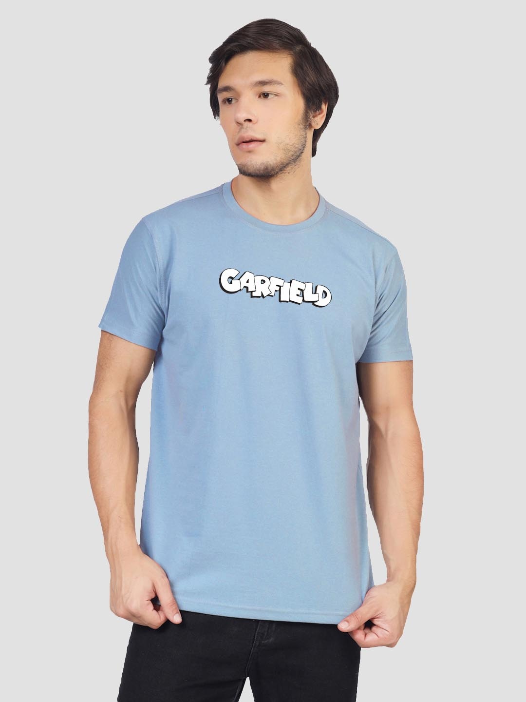 

Greylongg Men Garfield Graphic Printed Round Neck T-shirt, Blue