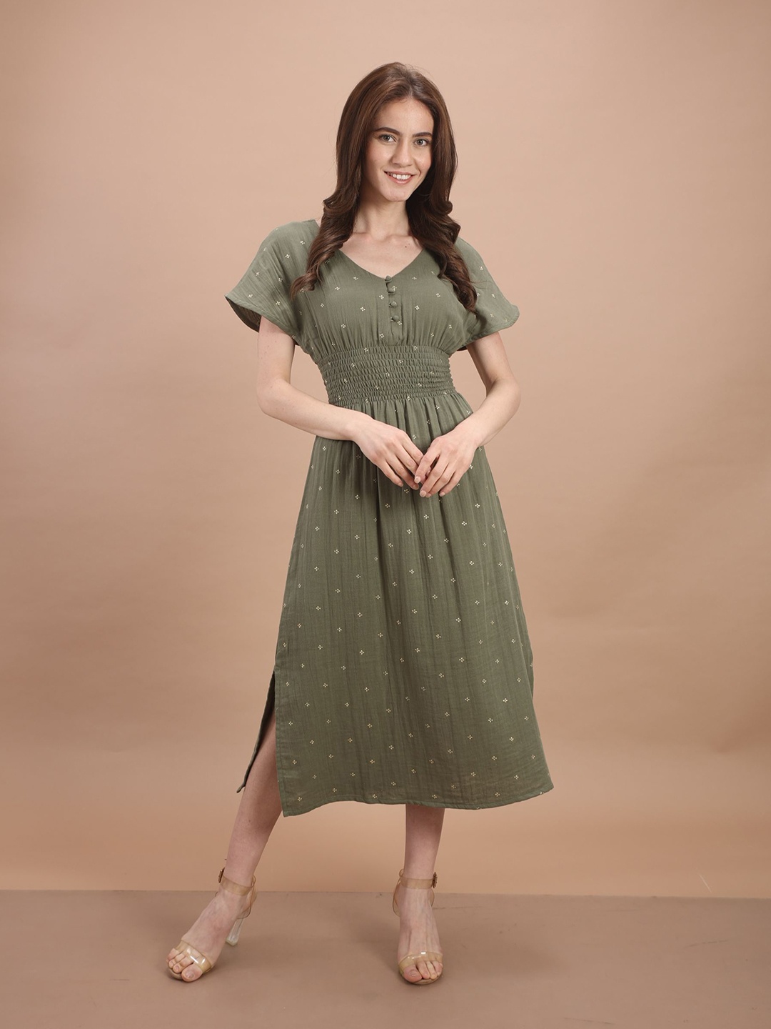 

Garvili A-Line Short Dress, Olive