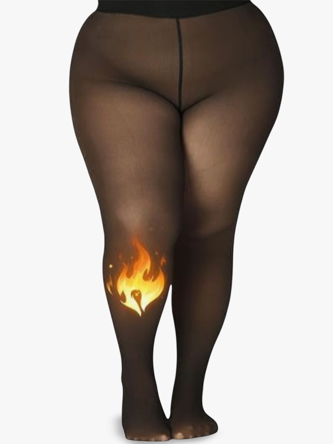 

Curves By ZeroKaata Women Plus Size Dual Toned High Waist Stockings, Black