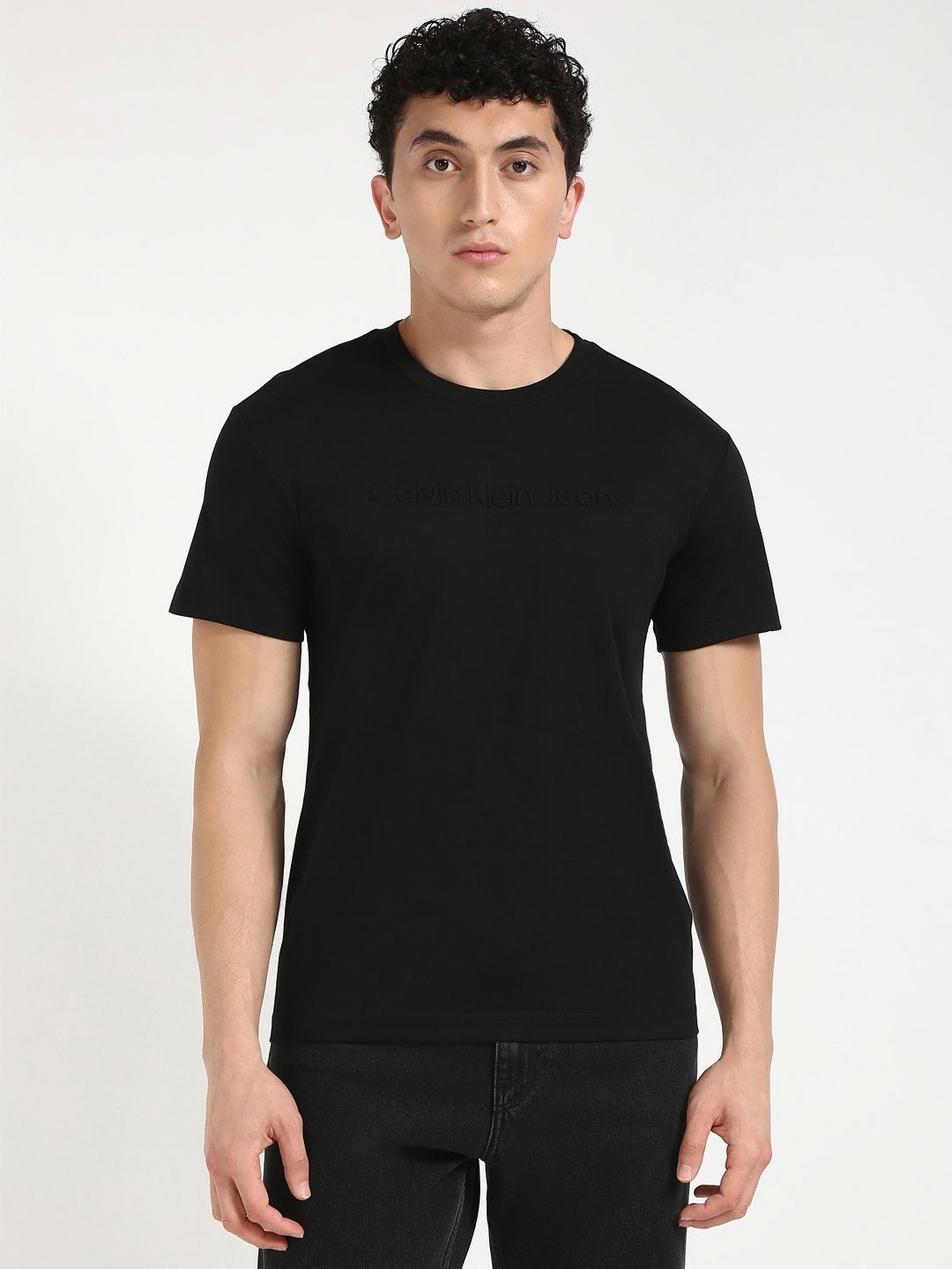 

Calvin Klein Jeans Men Raw Edge T-shirt, Black