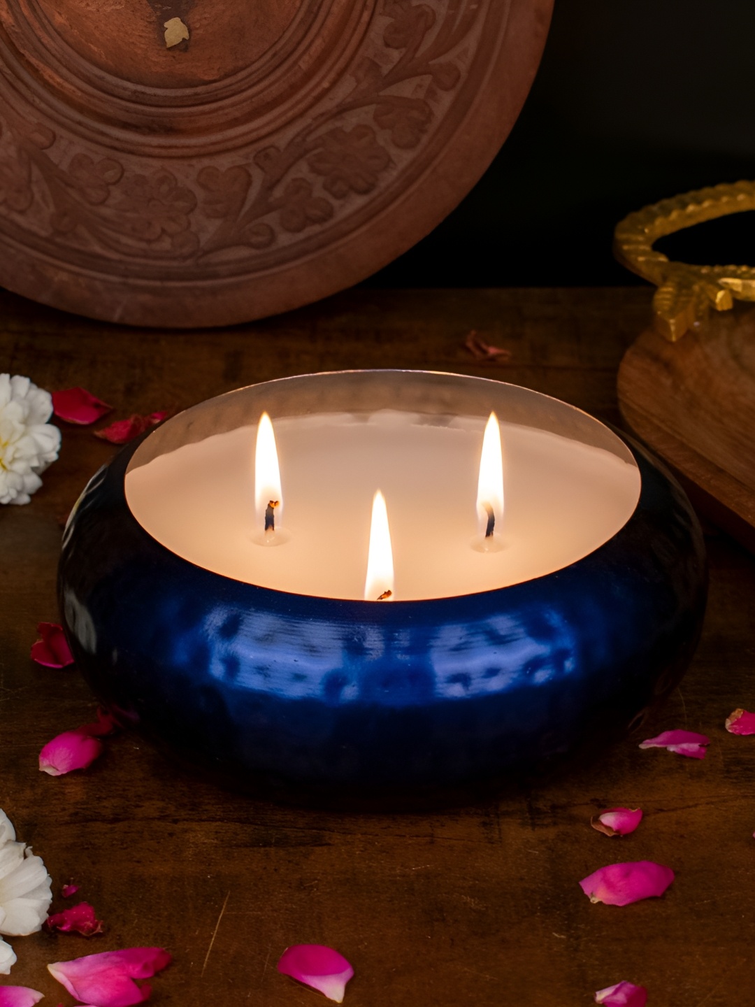 

Craftlayout Blue & White 1 pieces Tea Light Candle