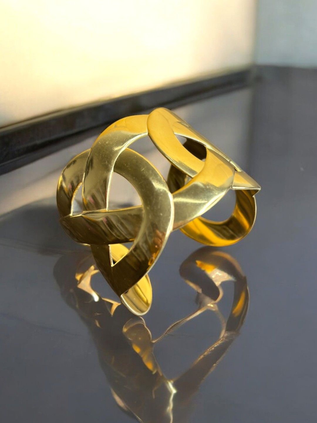 

VIVAZS Stainless Steel Gold-Plated Cuff Bracelet