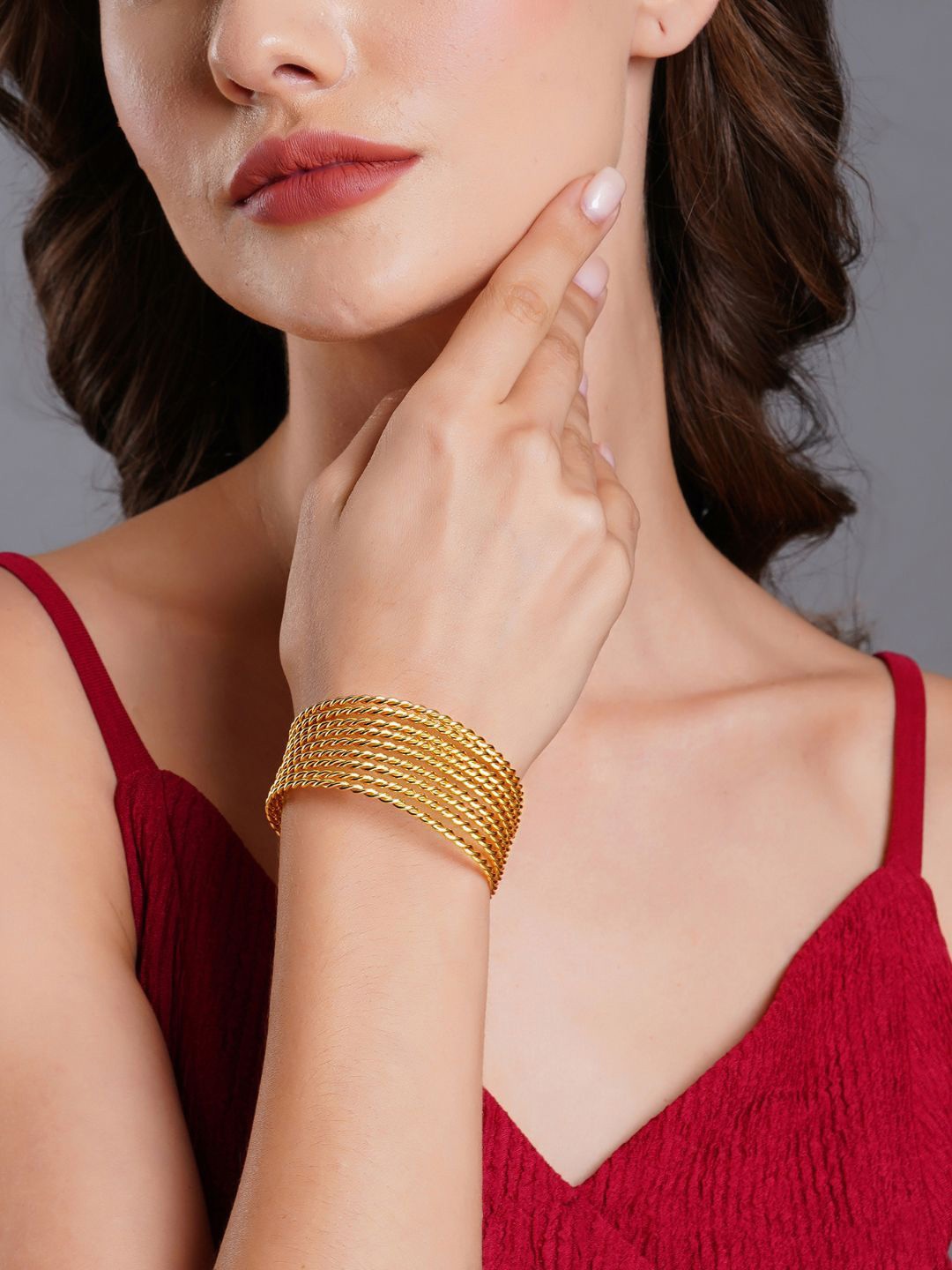 

The Ethereal Store Gold-Plated Braid Arm Cuff Bracelet