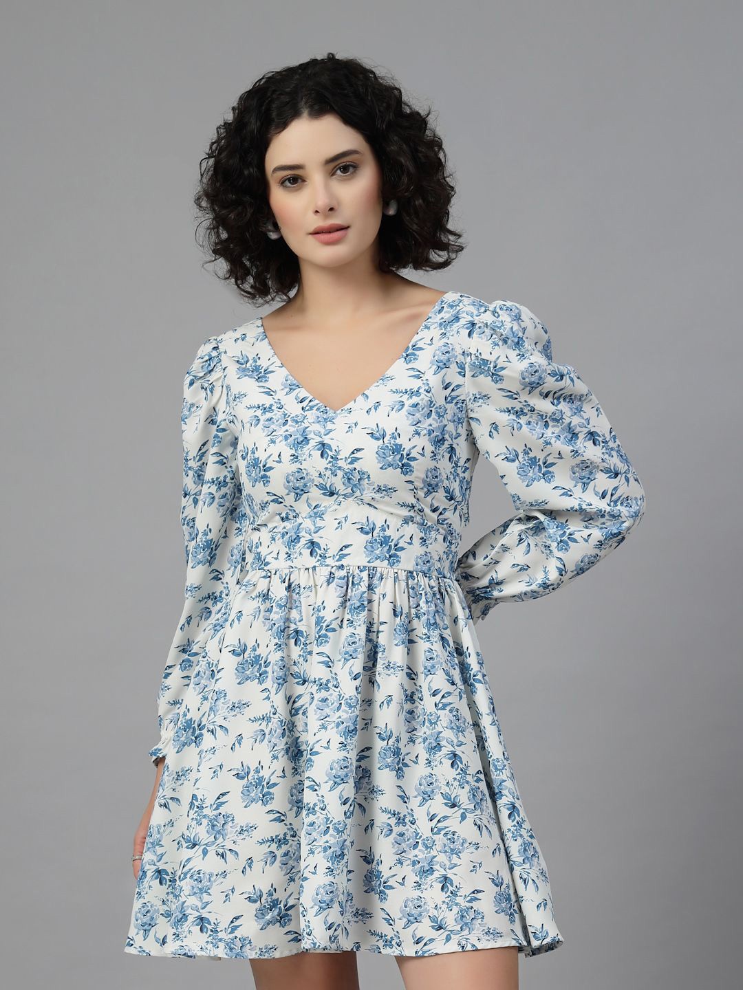 

JEFF COOPER Women Floral Printed Fit & Flare Dress, White