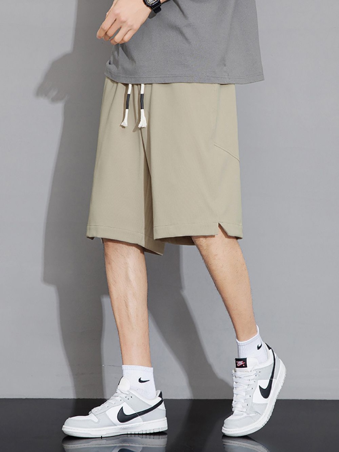 

StyleCast x Revolte Men Mid-Rise Shorts, Khaki