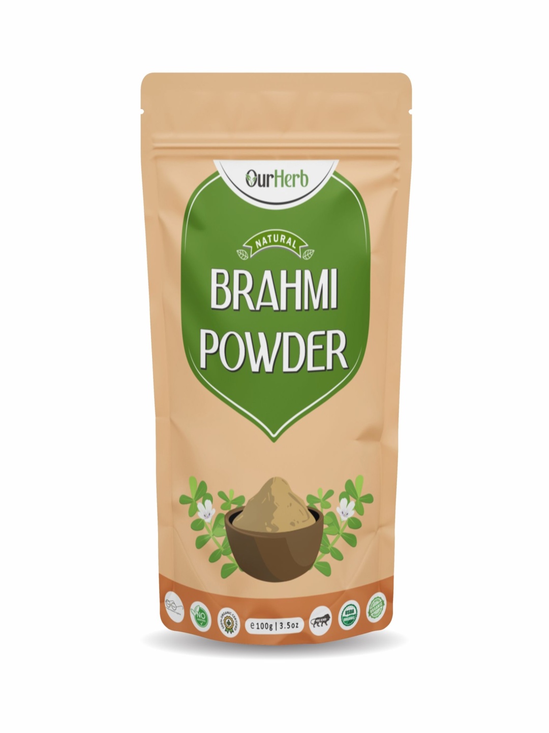 

OurHerb Brahmi Powder For Hair Care - 100 g, Brown