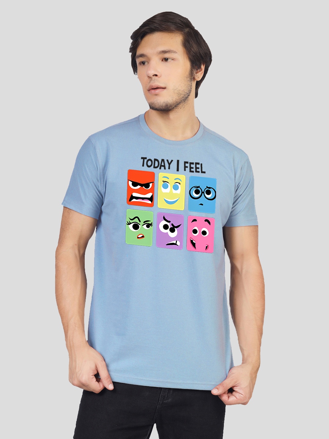 

Greylongg Men Graphic Printed Round Neck T-shirt, Blue