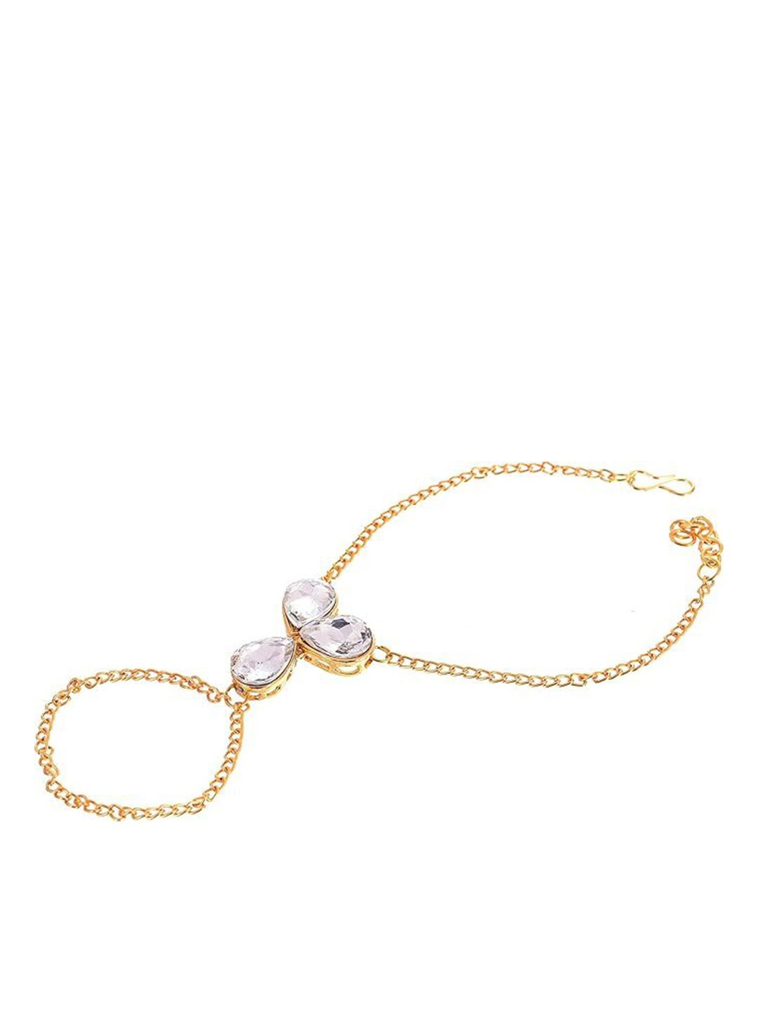 

Kezlin Gold-Plated Kundan Studded Adjustable Haath Phool Bracelet